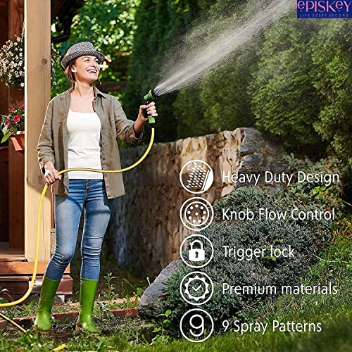 Episkey Heavy Duty 10 Meter Garden Hose Pipe | 1/2 Inch Flexible Water Pipe with Double Latex Core Braided Anti-Kink Outer Layer 8-Pattern SprayGun, Tap Connector & 2 Clamps | Leak-Proof, UV-Resistant - Image 5