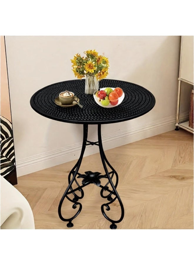 HXDream Vintage Industrial Metal Round Corner Table - Accent Table with Curved Legs, Easy Assembly Compact Space-Saving Design for Small Spaces, Living Room, Entryway, Hallway - Image 5