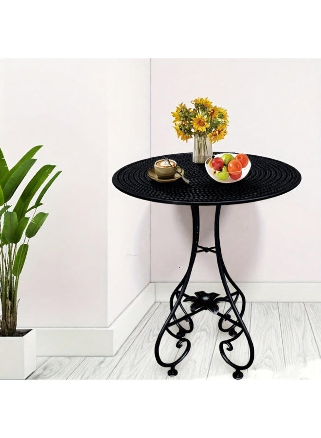 HXDream Vintage Industrial Metal Round Corner Table - Accent Table with Curved Legs, Easy Assembly Compact Space-Saving Design for Small Spaces, Living Room, Entryway, Hallway - Image 4