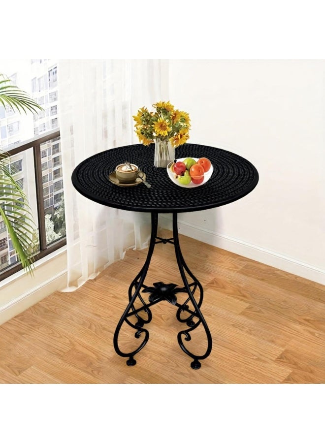 HXDream Vintage Industrial Metal Round Corner Table - Accent Table with Curved Legs, Easy Assembly Compact Space-Saving Design for Small Spaces, Living Room, Entryway, Hallway - Image 1