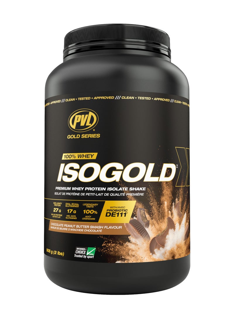PVL Gold Series 100% WHEY ISOGOLD 908g (2lbs) - Chocolate Peanut Butter Smash
