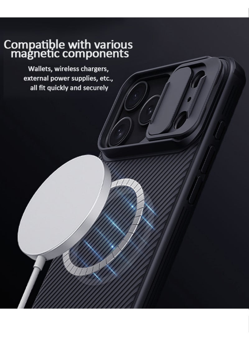إكس ليفيل جراب ماج سيف لهاتف آيفون 17 برو ماكس مع غطاء كاميرا منزلق، جراب رفيع وخفيف الوزن ومضاد للانزلاق والسقوط، جراب مغناطيسي مقاوم للصدمات لهاتف آيفون 17 برو ماكس 6.9 بوصة، أسود. - Image 4