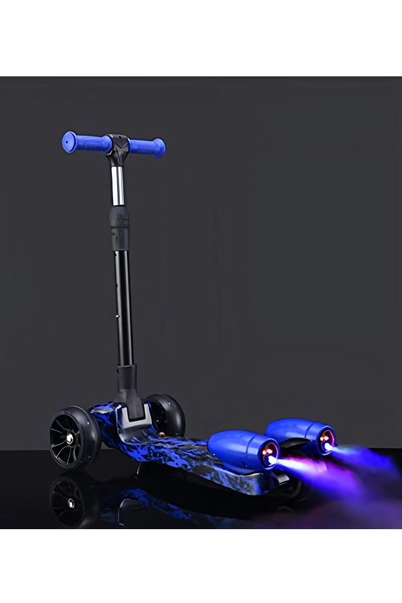 EASY FUTURE 3 Wheel Kick Scooter for Kids Ages 3–14 Lean to Steer with LED Light-Up Wheels Bluetooth Music Water Spray Effect Foldable Safe Ride for Boys and Girls - Image 2