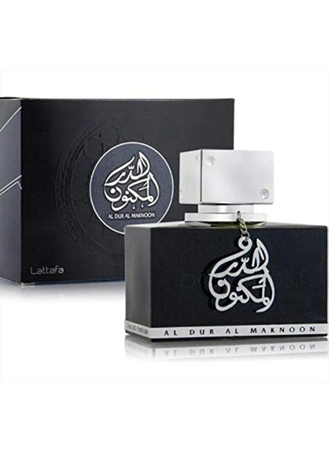 Lattafa Perfumes Al Dur Al Maknoon Silver 100 ml EDP by Lattafa Perfumes Spray Fruity Smoky  - Image 1