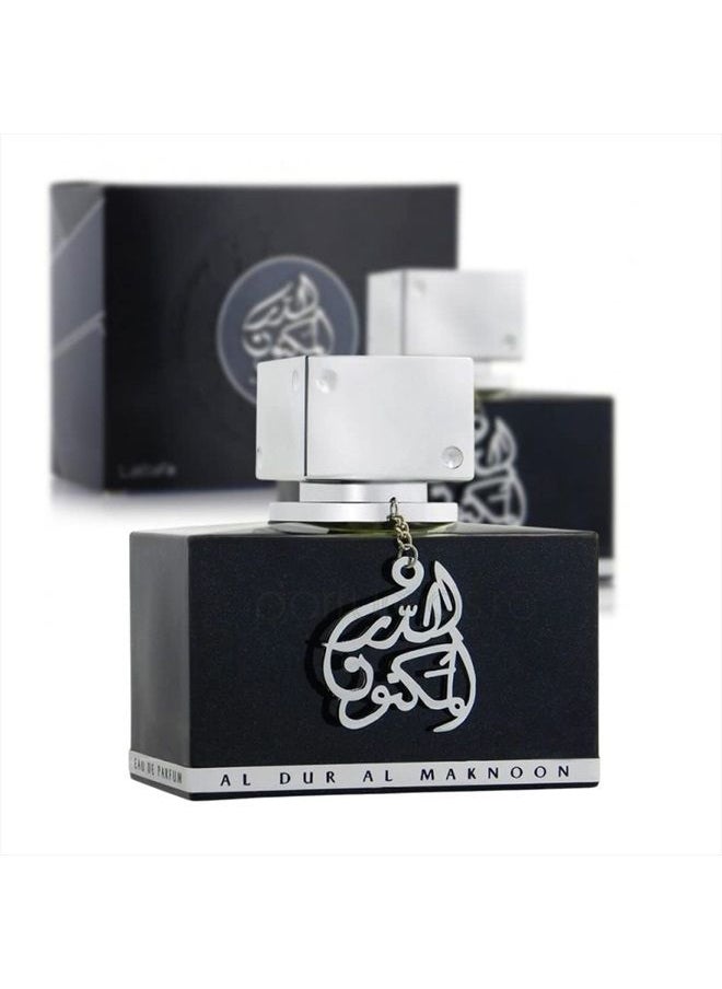 Lattafa Perfumes Al Dur Al Maknoon Silver 100 ml EDP by Lattafa Perfumes Spray Fruity Smoky  - Image 4