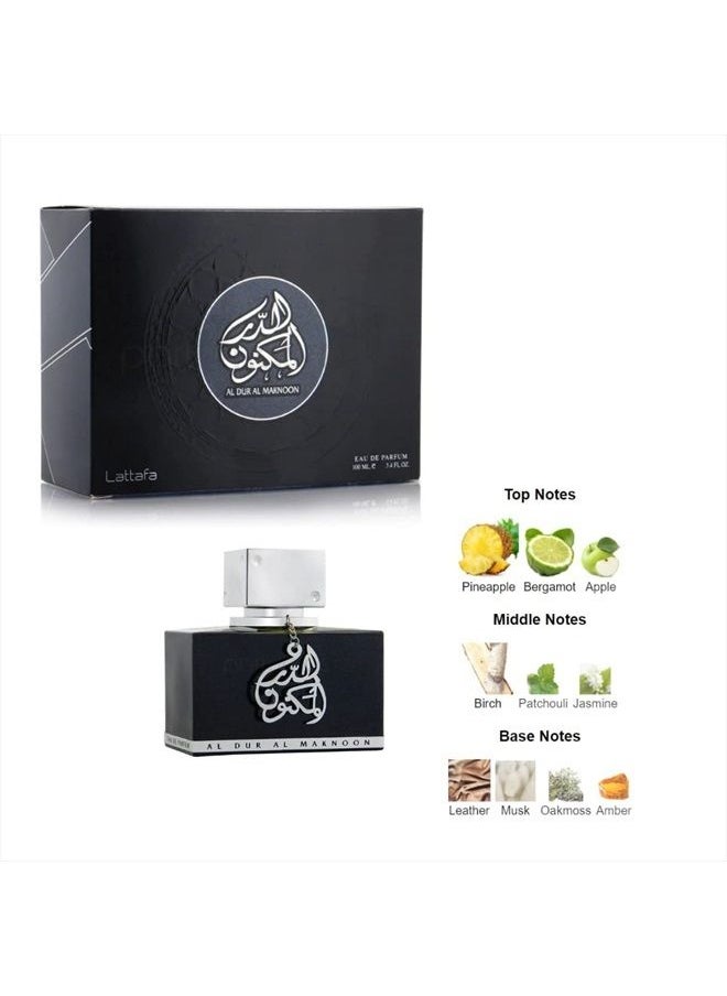Lattafa Perfumes Al Dur Al Maknoon Silver 100 ml EDP by Lattafa Perfumes Spray Fruity Smoky  - Image 5