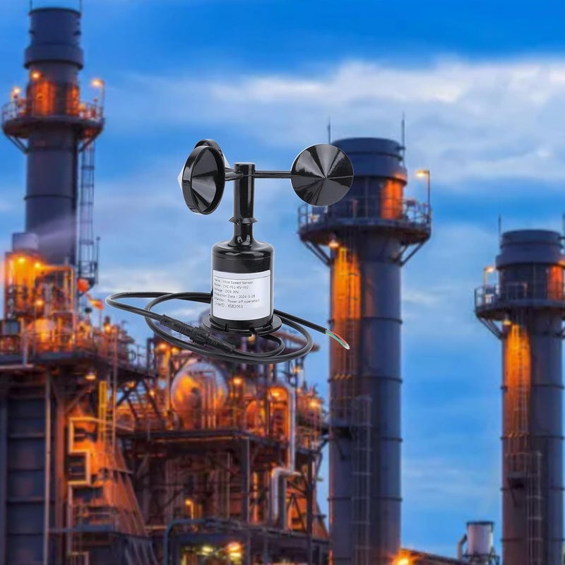 مستشعر مراقبة سرعة الرياح الصناعي 3 أكواب مقياس شدة الرياح 9 إلى 30 فولت مؤشر اتجاه الرياح - Image 4