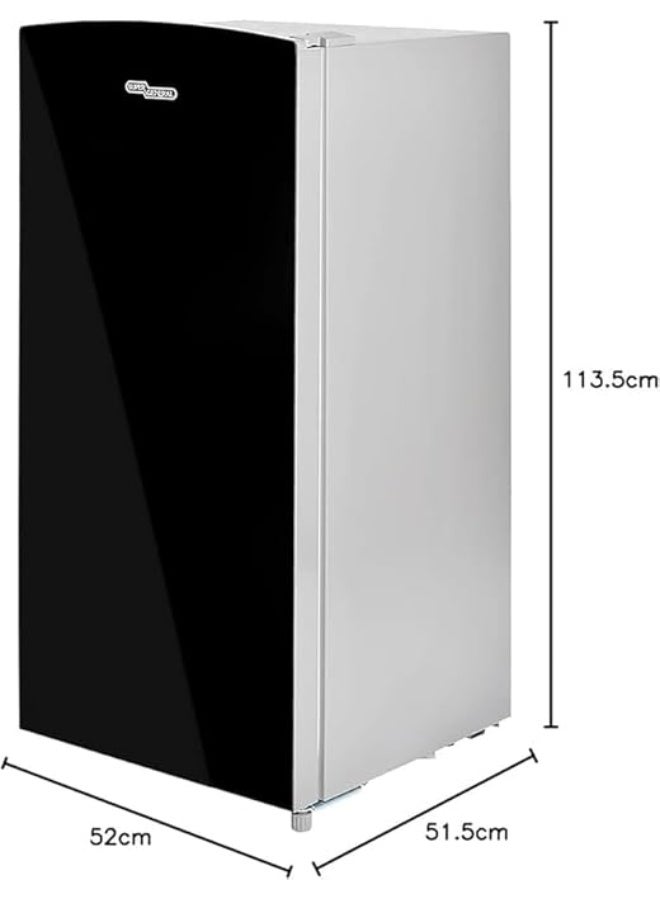 Super General 170 Liters Gross Volume Compact Design-Refrigerator SGR186, Black, Beverage-Fridge with mirrored Door, Freezer SGR186E Black/Silver - Image 3