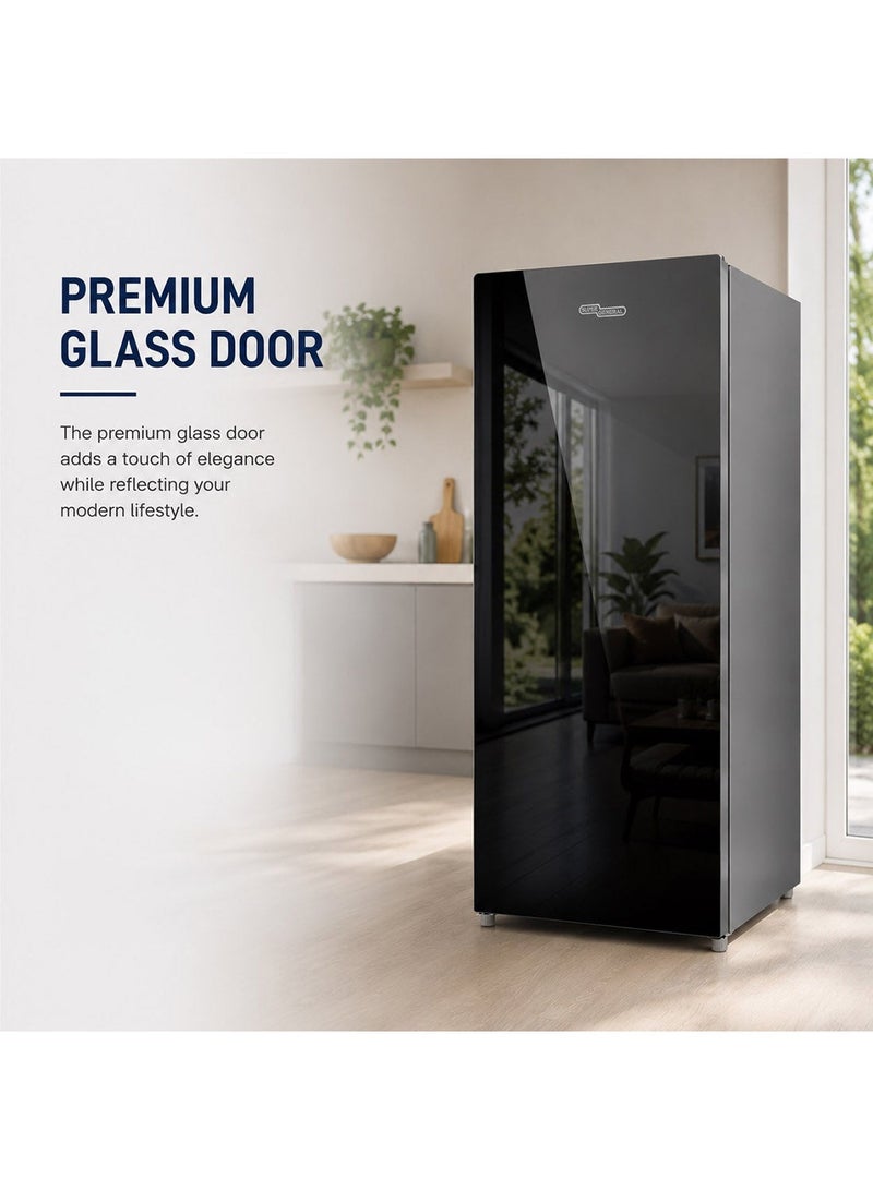 Super General 170 Liters Gross Volume Compact Design-Refrigerator SGR186, Black, Beverage-Fridge with mirrored Door, Freezer SGR186E Black/Silver - Image 5