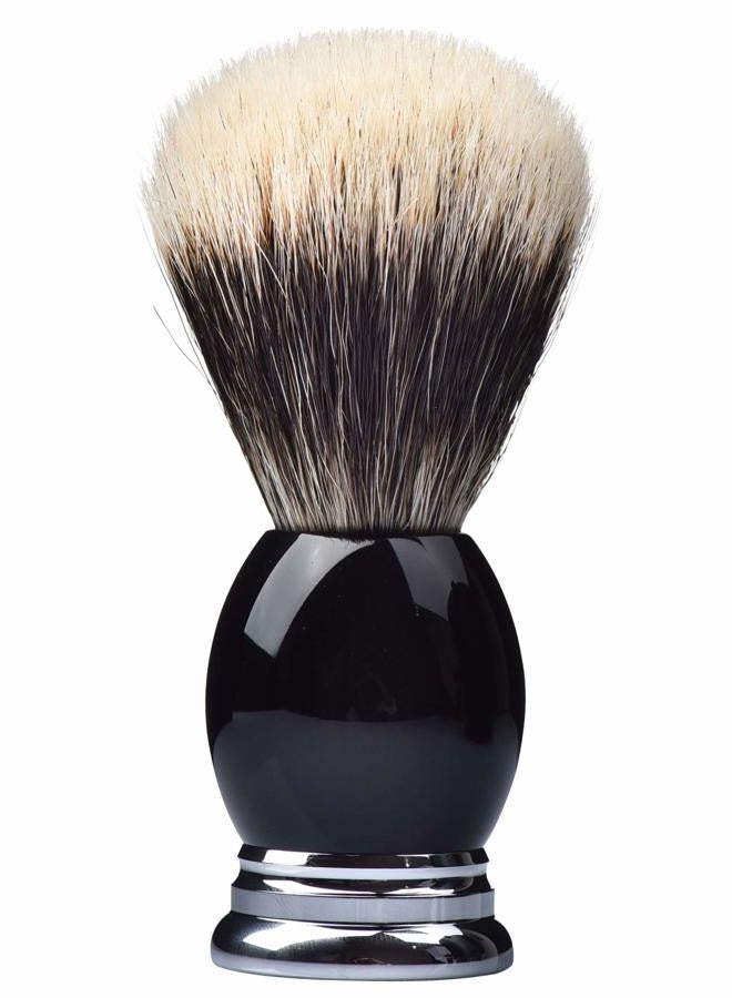 JEQUIL&CORENVEO Fine Silvertip Badger Bristle Shaving Brush, With Heavy Weight Resin Base (Curved Top) - Image 1