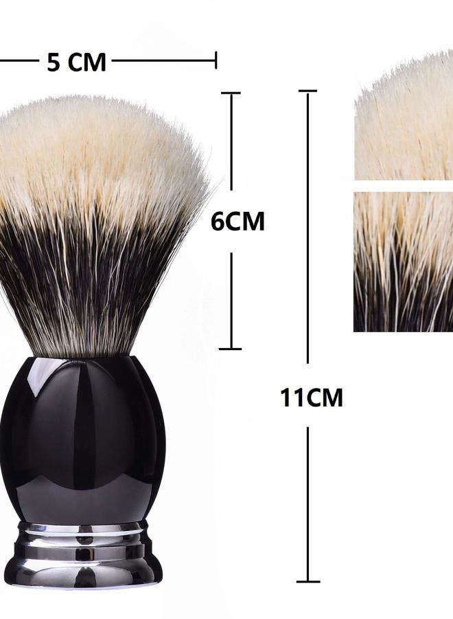 JEQUIL&CORENVEO Fine Silvertip Badger Bristle Shaving Brush, With Heavy Weight Resin Base (Curved Top) - Image 5