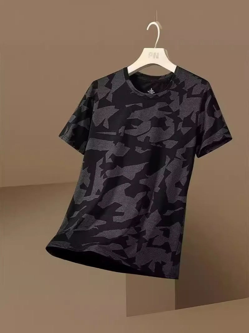 Ice Silk Short Sleeve Men'S Summer Thin Mesh Quick-Drying Casual Breathable Loose Sports T-Shirt Camouflage Running Plus Size - Image 3