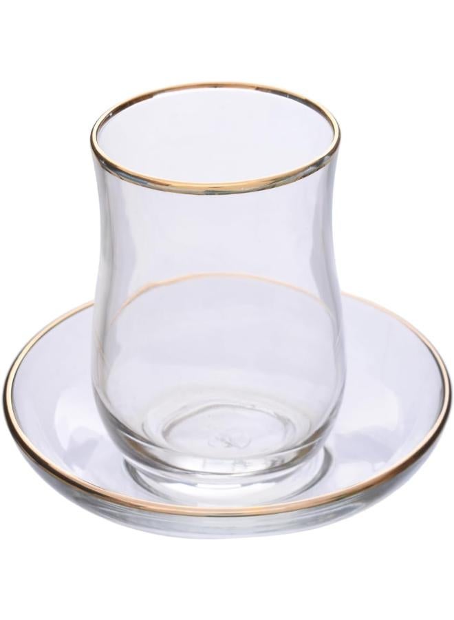 باساباتشي Pasabahce Wavy Glasses Set - Gold, Set of 27 Multicolor - Image 3