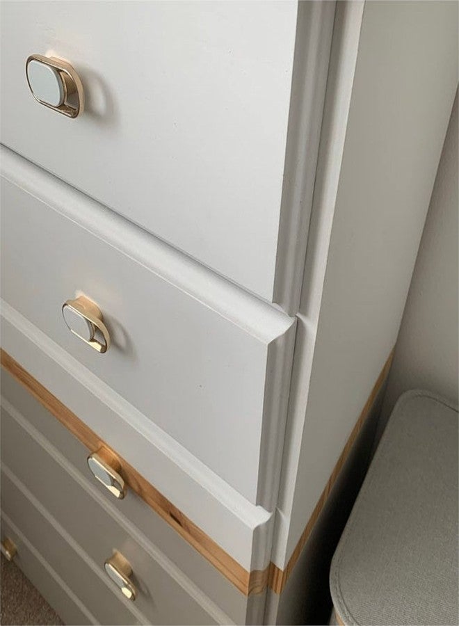 ABVIN White Golden Drawer Knobs - Unique Cabinet Pulls, Beautiful Drawer Decorative Dresser Drawer Pulls Home & Kitchen Decor - 1 Pcs - Image 2