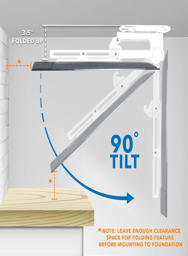 Mount-It! Fold-Up Ceiling TV Mount for 23–55 Inch TVs, Space-Saving Flip Down Bracket for Flat & Slanted Ceilings, Retractable Adjustable Tilt & Swivel Mount, VESA up to 400x400, 44 lbs, White - Image 4