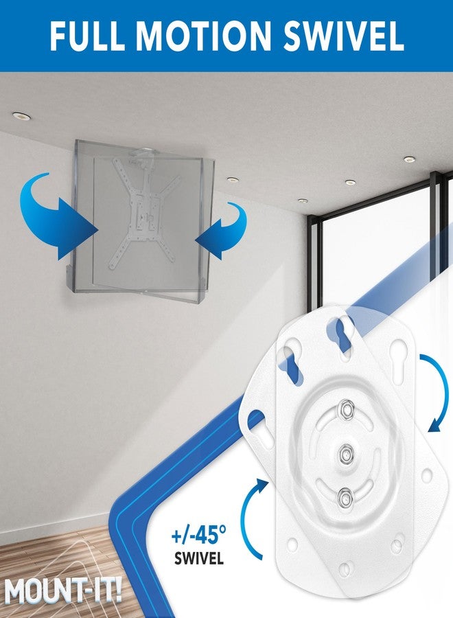Mount-It! Fold-Up Ceiling TV Mount for 23–55 Inch TVs, Space-Saving Flip Down Bracket for Flat & Slanted Ceilings, Retractable Adjustable Tilt & Swivel Mount, VESA up to 400x400, 44 lbs, White - Image 5