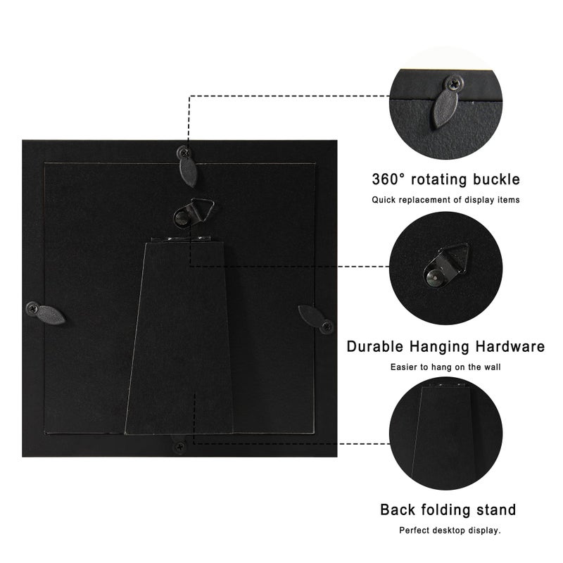 CCDCC 5x5 Small Shadow Box Picture Frame Display Case with Soft Linen Back, Black Wooden Memory Shadow Box Frame with Tempered Glass Cover for Wall or Tabletop Display - Image 4