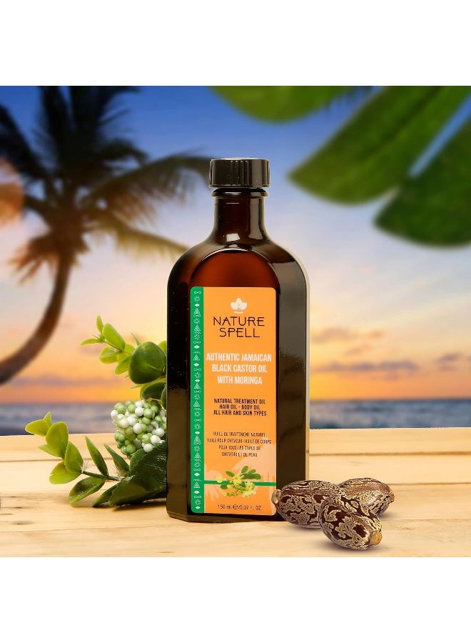 Nature Spell زيت الخروع الأسود الجامايكي الأصيل مع المورينغا للشعر والجسم 150 مل - Image 4