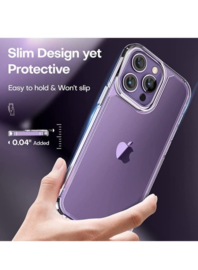 ELTRAZONE iPhone 14 Pro Max Phone Case, [5 in 1] 1X Clear Case [Not-Yellowing] with 2X Tempered Glass Screen Protector + 2X Camera Lens Protector, [Military-Grade Drop Protection] Phone Case 6.7 Inch - Image 5