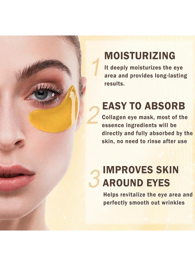 CAHIUYOA 30 Pairs Gold Eye Mask Under Eye Patches for Dark Circles and Puffy Eyes Moisturizing Under Eye Mask Reduce Eye Bags - Image 5
