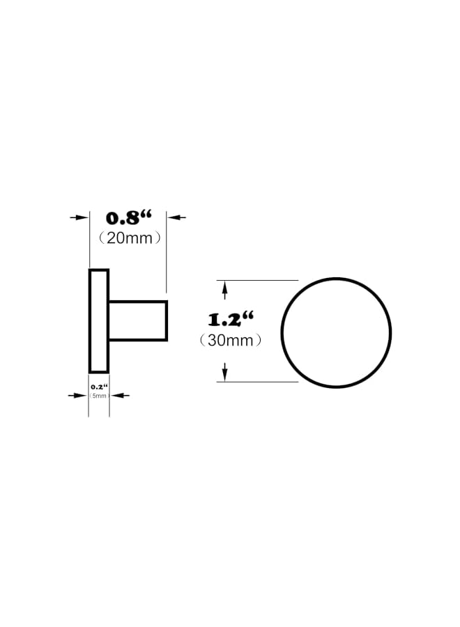 PROMASS 6 Pack Brushed Brass Cabinet Knobs Solid Gold Round Dia.30MM Golden Cabinet Door Hardware Pull Dresser Knob Drawer Handle - Image 4