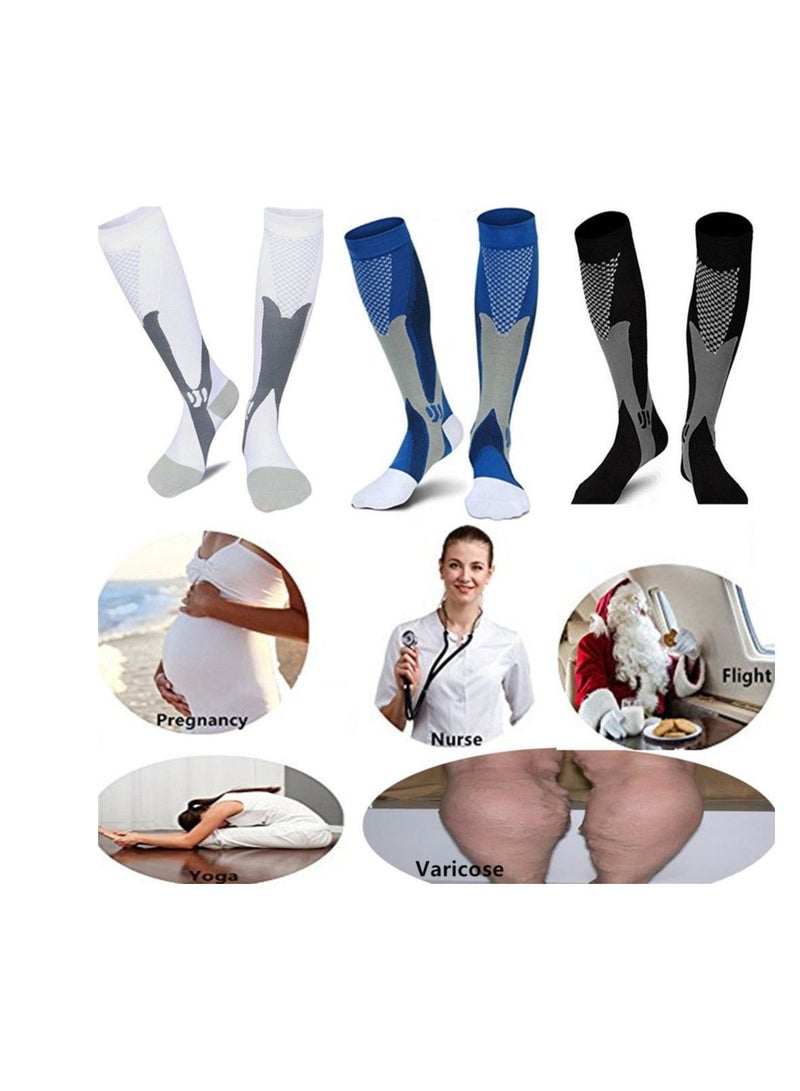 SYOSI Compression Socks, 4 Pairs for Women and Men, Athletic, Travel, Running, Fitness, Flight Socks, Reduce Calf Pain Faster Recovery  - Image 2