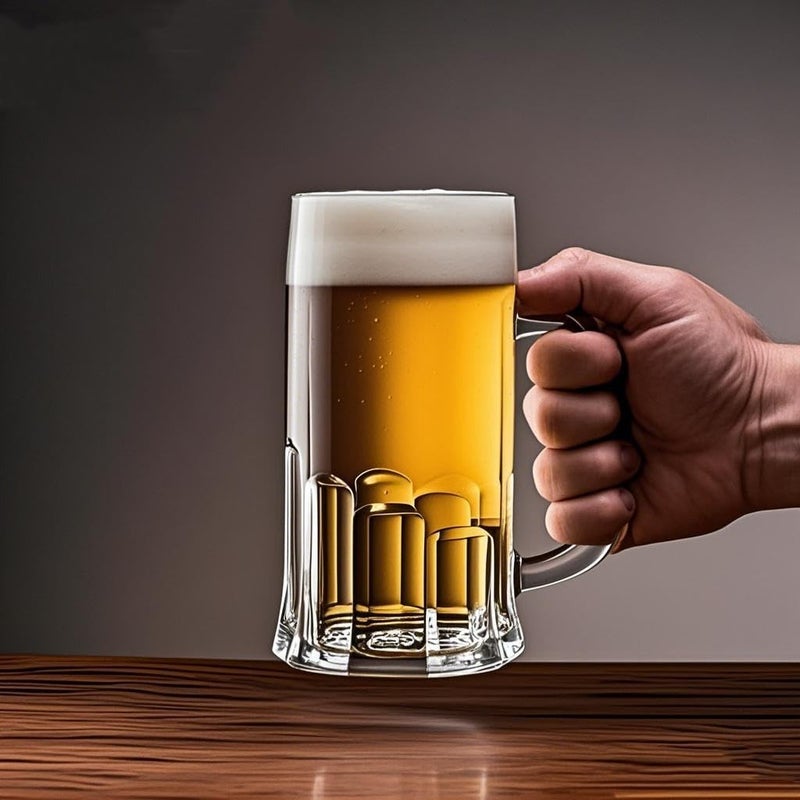 Komost 27oz Beer Mugs with Handle Set of 2, Reusable Plastic Beer Stein Drinking Cups for Party, Bar, Home, Hotel, Perfect for Whiskey, Juice, Cocktail Beverages - Image 3