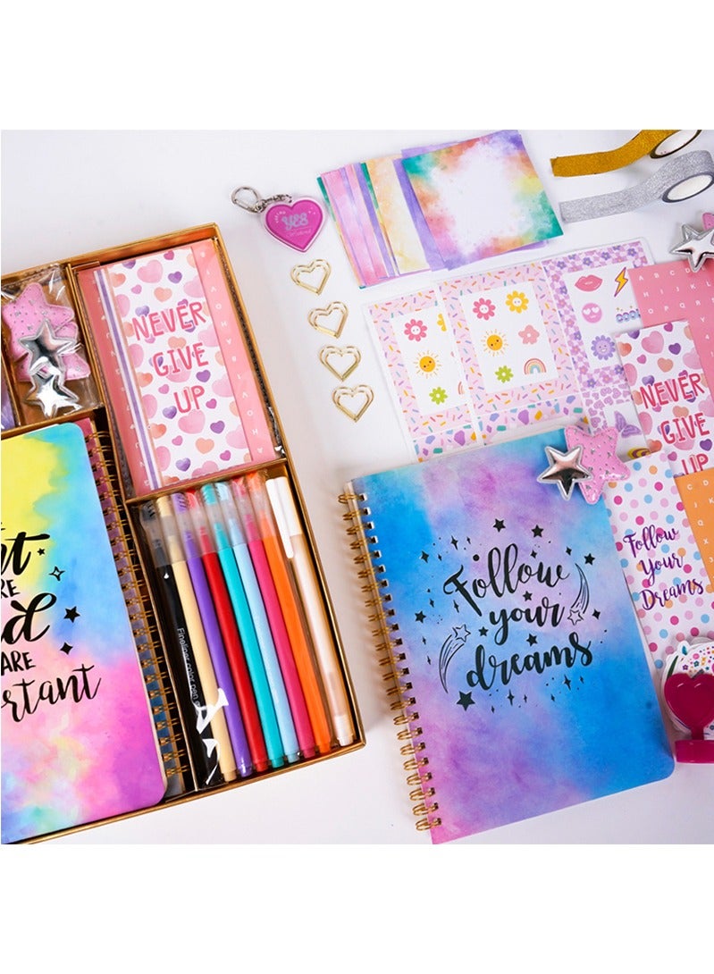 توبيتش طقم دفتر يوميات للفتيات، مجموعة أدوات دفتر القصاصات، مجموعة أدوات قرطاسية للأطفال، مجموعة مثالية لصنع دفاتر القصاصات والمذكرات. - Image 4
