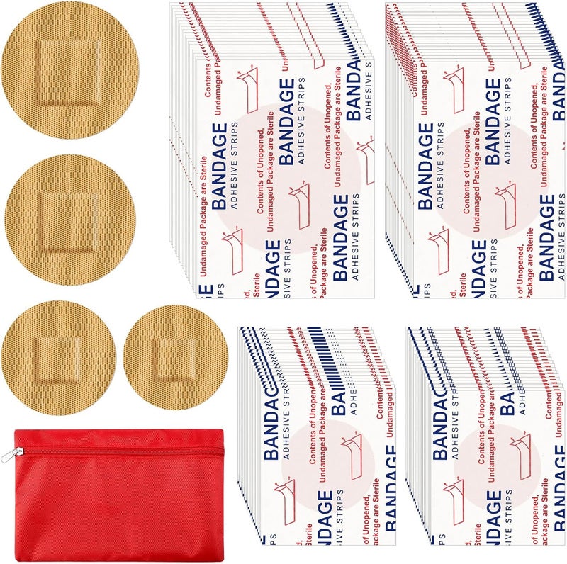 Funtery Adhesive Spot Bandage 4 Sizes Round Flexible Fabric Adhesive Round Tan Non Latex Bandage for Wound Care and Hides Skin Spots Ideal for Small Incisions200 - Image 1