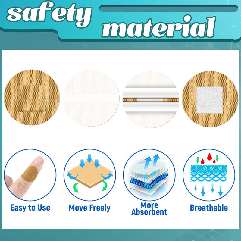 Funtery Adhesive Spot Bandage 4 Sizes Round Flexible Fabric Adhesive Round Tan Non Latex Bandage for Wound Care and Hides Skin Spots Ideal for Small Incisions200 - Image 3