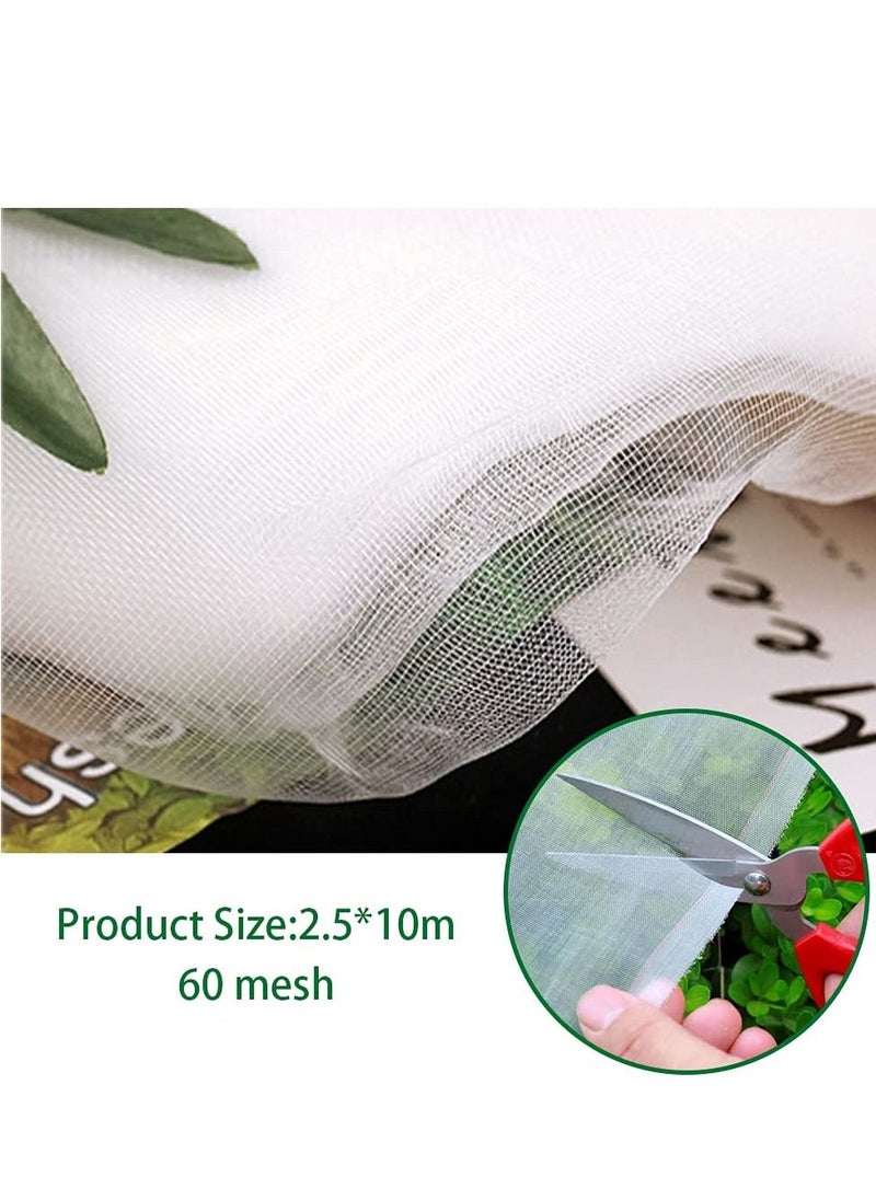 SYOSI - Insect Netting Mesh, Garden Netting for Plants Garden Netting Fine Mesh Insect Netting Vegetable Netting Protection Plant Protection Netting for Vegetables Flowers Fruits Garden Outdoors 2.5 x 10m - Image 1