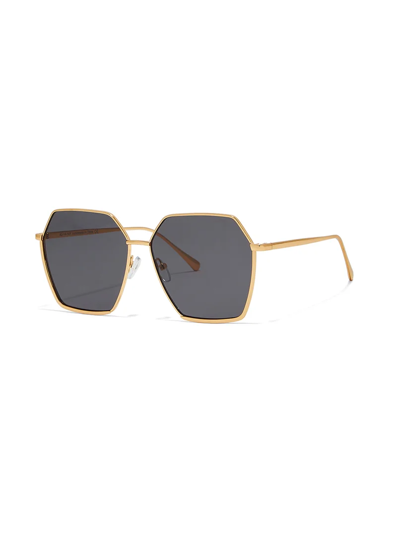 Blackout Stark,Women Sunglasses, Hexagon Sunglasses, UV Protection: UV400 (Gold,Grey)