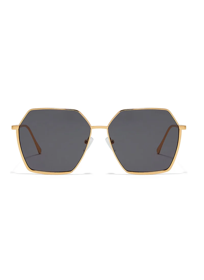 Blackout Stark,Women Sunglasses, Hexagon Sunglasses, UV Protection: UV400 (Gold,Grey)