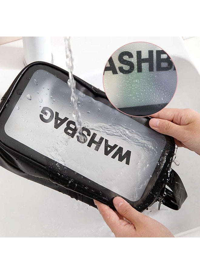AC ENTERPRISE CKPS- Transparent 3 Pieces Makeup Organizer Bags - Travel Cosmetic Storage Pouch - Water-Resistance Toiletry Storage Kit - Washbags Vanity Kit for Women, Girls (Black) - Image 3