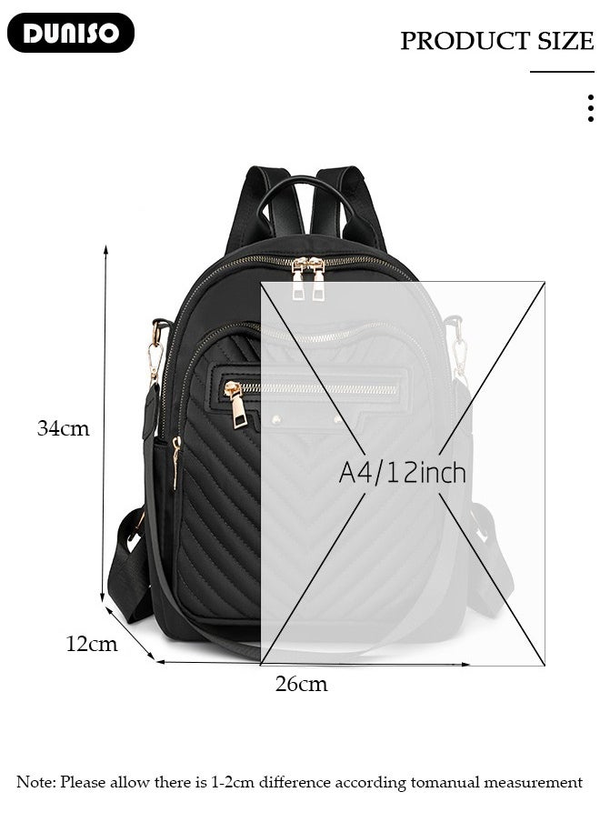 DUNISO - Women Backpack Purse, Waterproof Backpack for Girl Woman Black Travel Bookbag Lady Shoulder Bag, Lightweight Ladies Fashion Daily Backpack Anti-theft Casual Daypack - Image 1
