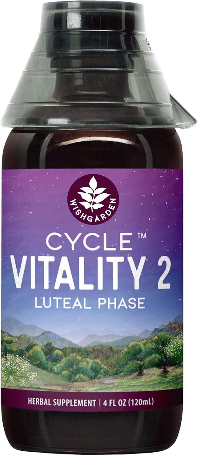 WishGarden Herbs Cycle Vitality 2 Luteal Phase - Plant-Based Progesterone Supplement with Wild Yam & Vitex Chasteberry Supports Healthy Menstrual Cycles, Fertility & Healthy Progesterone Levels, 4oz