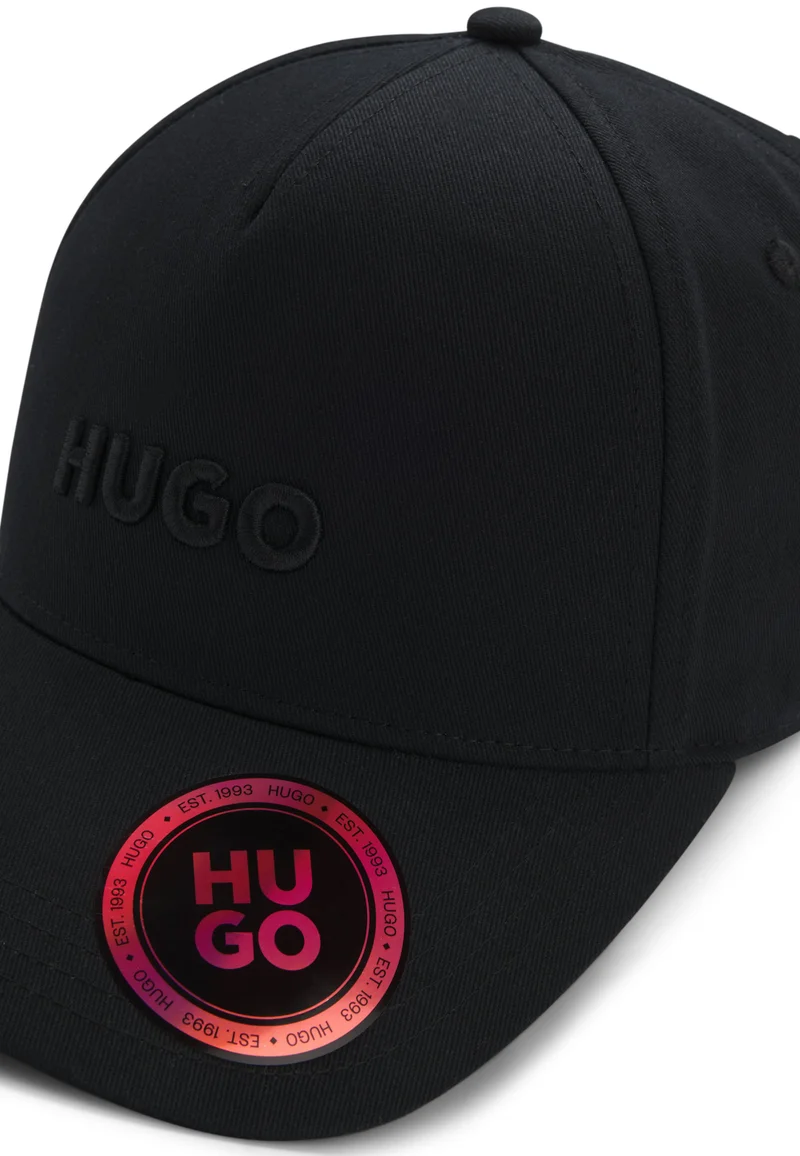HUGO Black Cotton-twill cap with logo for Men | Best Price UAE