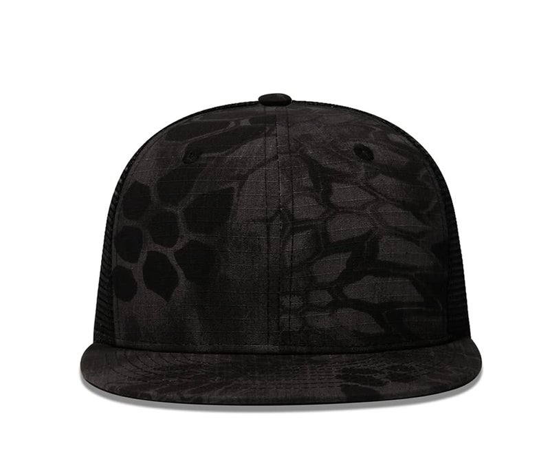 Quanhaigou Classic Snapback Hat Hip Hop Flat Bill Visor Cap - Unisex Adult Adjustable Baseball Hats (Black Grey) - Image 2
