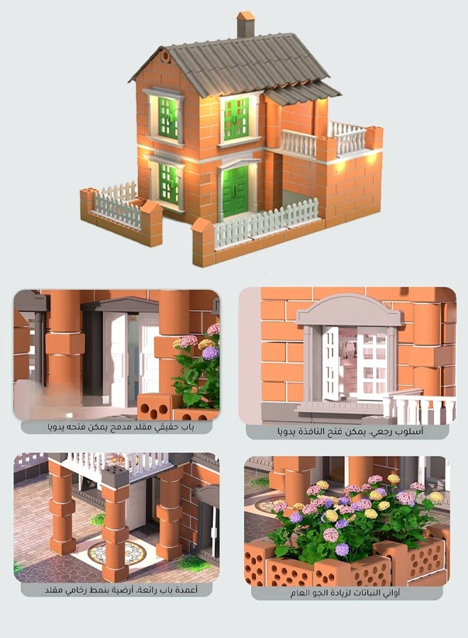 Joudiplay 277pcs DIY Educational Toys for Kids: Building a Mini House with Sand Table and Bricklaying Model Toy - Image 5
