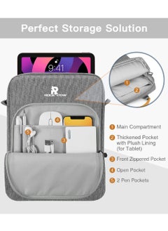 Rock Pow 12.9-13.3 Inch Tablet Sleeve Bag Compatible with iPad Air 13 inch(M3/M2) 2025/2024 iPad Pro 13 inch 2024, S10+ 12.4 inch 2024/iPad Pro 12.9 M2 2022/2021/2020 Surface Laptop Go 12.4" Galaxy Tab S7+S8+/S9+/S9FE+ 12.4" 2022/2023 Handle Carrying Case with Shoulder Strap  - Image 5