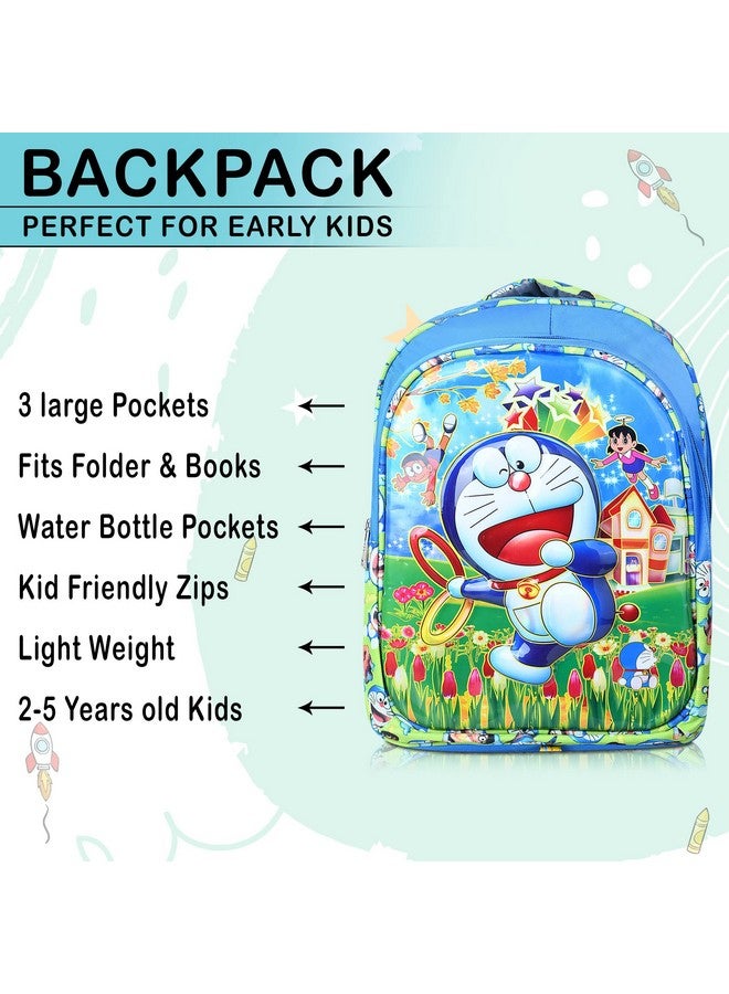 Stylbase Doraemon 3d School Bag For Boys And Girls Cartoon Printed Waterproof Backpack Bag Ideal For Small Kids Bag UKG Nursery 1st Class Girls School Bags 5-7 years 15 Inches - Image 2