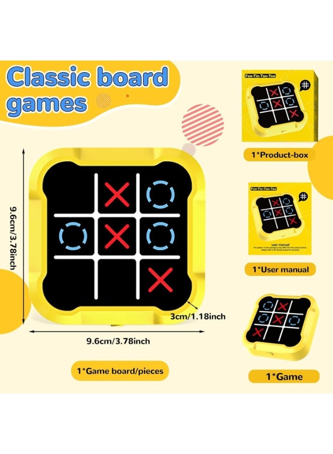 ARGT 4-in-1 Electronic Tic Tac Toe Game for Kids - Handheld Puzzle Console with Memory & Whack-a-Mole Mode - Educational STEM Toy Gift for Boys Girls Ages 5+ (Yellow) - Image 2