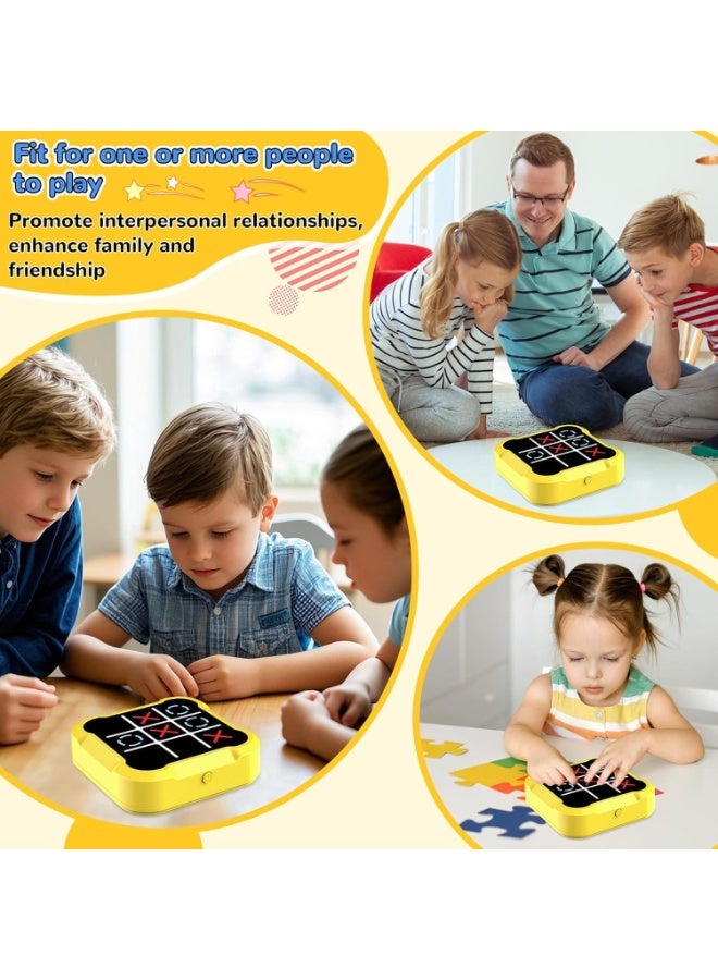 ARGT 4-in-1 Electronic Tic Tac Toe Game for Kids - Handheld Puzzle Console with Memory & Whack-a-Mole Mode - Educational STEM Toy Gift for Boys Girls Ages 5+ (Yellow) - Image 4