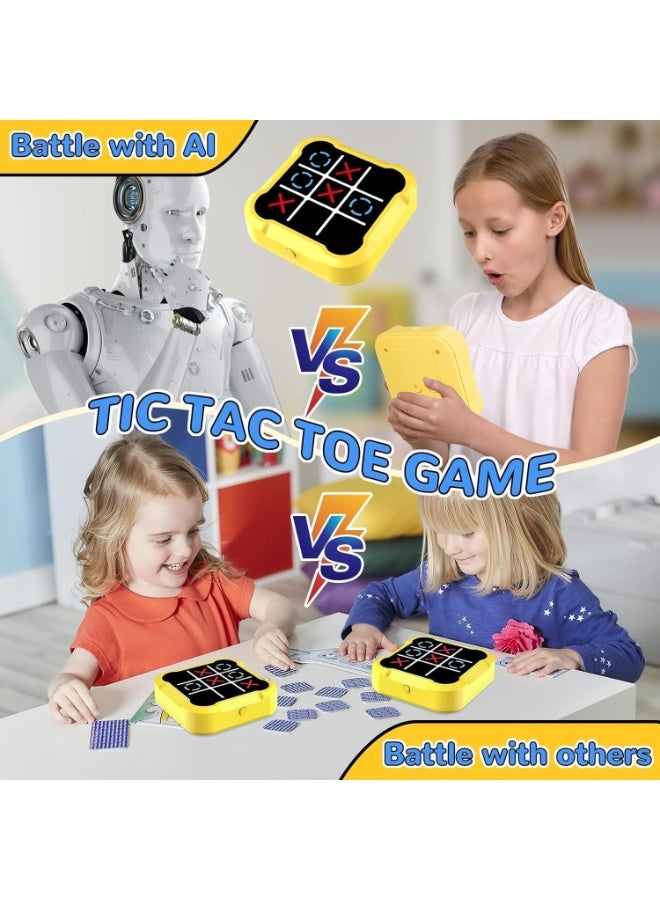 ARGT 4-in-1 Electronic Tic Tac Toe Game for Kids - Handheld Puzzle Console with Memory & Whack-a-Mole Mode - Educational STEM Toy Gift for Boys Girls Ages 5+ (Yellow) - Image 5