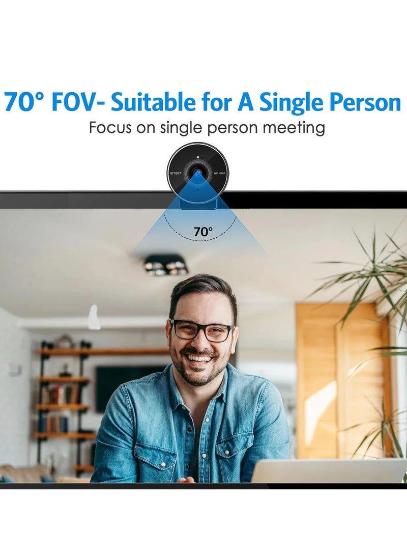 eMeet C955 Webcam for PC, 1080P Webcam with Microphone&Privacy Cover, Auto Light Correction, 70° FOV for Personal Use, Plug&Play Web Cam Protect Data, Perfect for Office Professionals&Remote Workers  - Image 3