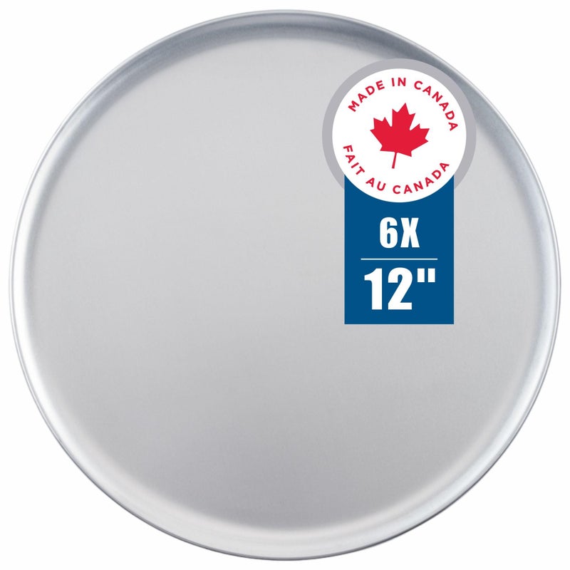 Norjac 12 Inch Pizza Pan 6 Pack Round Aluminum Pans Baking Tray for Oven RustFree Durable  Long Lasting