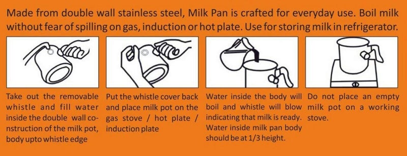 BLeaf Stainless Steel-Milk Boiler 1 litres & 5 Pcs Kitchen Set - Image 4