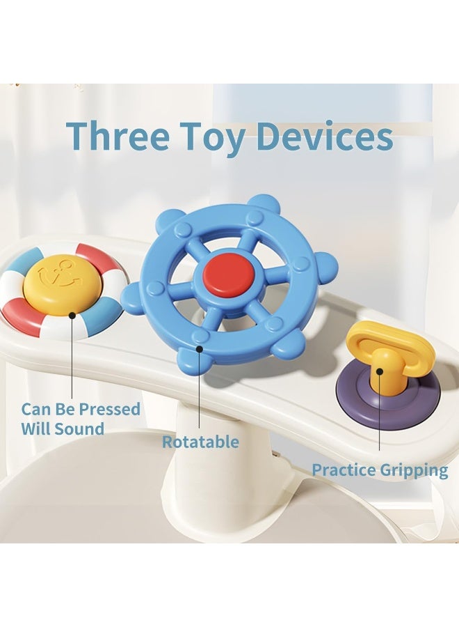 LBMT مقعد حمام للأطفال،مقعد حوض استحمام متعدد الوظائف للأطفال مع عجلات قابلة للفصل ودرجة حرارة الماء،كرسي حوض استحمام مع صينية ألعاب/كوب شفط قوي/حصيرة ناعمة غير قابلة للانزلاق،كرسي حمام محمول للأطفال الصغار غير قابل للانزلاق لمدة 6+ شهرًا - Image 3