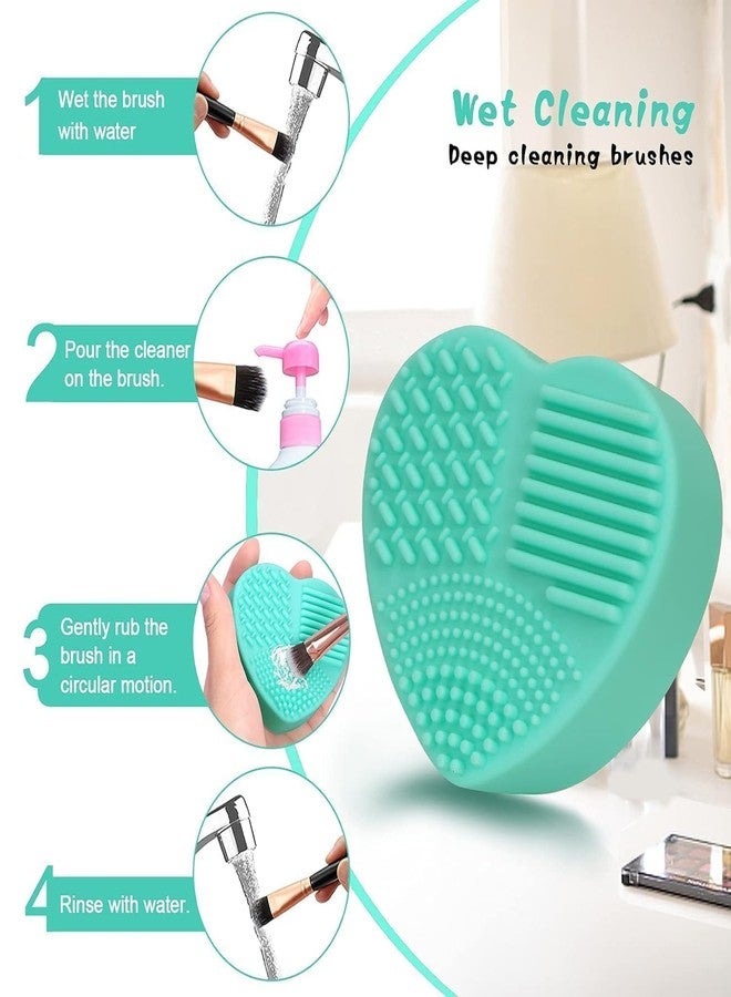 MobFest® Silicone Heart Shape 2 in 1 Makeup Brushes Washing Scrubber Cosmetic Sponge Brush Cleaner, Multicolor (M, 1) - Image 4