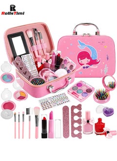 RollsTimi  Makeup Kit With Storage Case Pink Color Portable, Non-toxic, Durable, And Washable  - Image 1